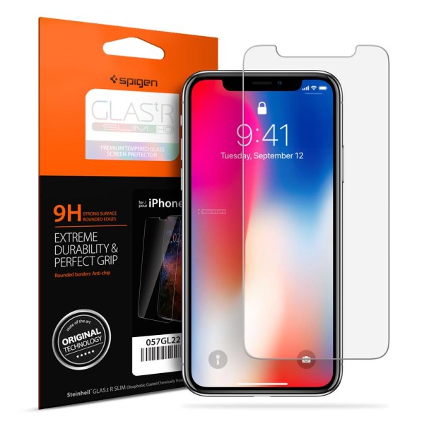 Защитное стекло для iPhone X / XS - Spigen - SGP - GLAS.tR Slim HD