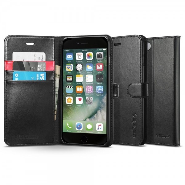 Кожаный чехол-книжка для iPhone 8 Plus / 7 Plus - Spigen - SGP - Wallet S