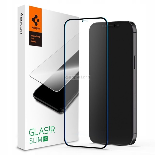 Защитное стекло для iPhone 12 Pro Max - Spigen - SGP - Full Cover Black HD