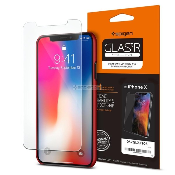 Защитное стекло для iPhone X / XS - Spigen - SGP - GLAS.tR SLIM