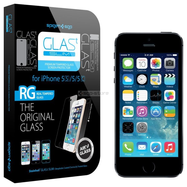 Защитное стекло для iPhone SE / 5s / 5c / 5 - Spigen - SGP - GLAS.t SLIM Premium